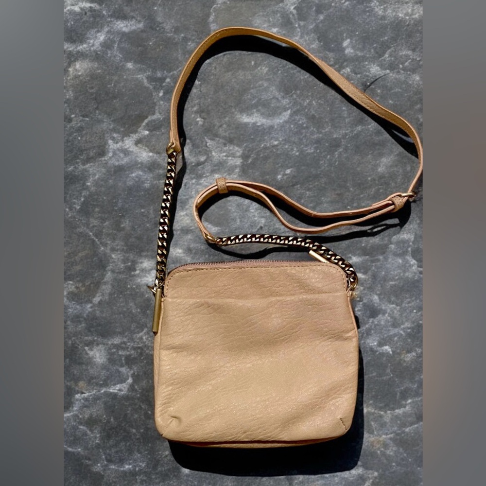 Madison West Elegant Tan Crossbody Bag